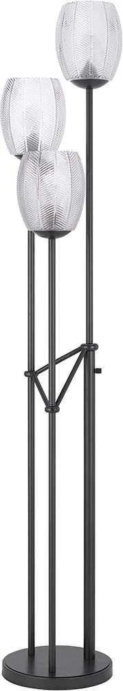 Cal Oconto 70.5" Contemporary Torchiere Floor Light Matte Black BO-3131FL