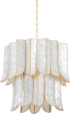 Corbett Cartagena 21" Modern Foyer Lighting Fixture Vintage Gold Leaf 365-23-VGL