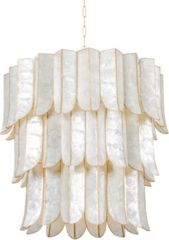 Corbett Cartagena 30.5" Modern Foyer Lighting Fixture Vintage Gold Leaf 365-32-VGL