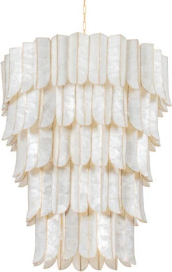 Corbett Cartagena 46.5" Modern Foyer Light Fixture Vintage Gold Leaf 365-39-VGL