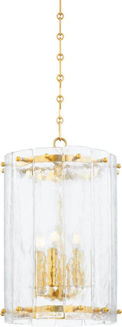 Corbett Rio 23.25" Modern Foyer Light Fixture Vintage Polished Brass 375-15-VPB