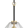 Craftmade Avante Grand 12.5" Modern Pendant Lamp Flat Black / Satin Brass 56992-FBSB