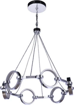 Craftmade Context 27.25" LED Modern Hanging Chandelier Chrome 59326-CH-LED