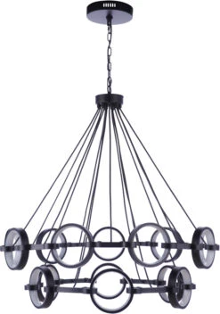 Craftmade Context 37.5" LED Contemporary Lighting Chandelier Flat Black 59315-FB-LED
