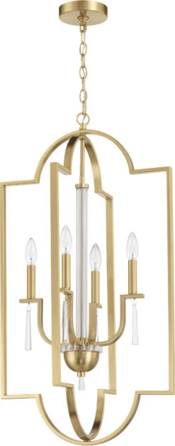 Craftmade Fortuna 33.75" Contemporary Foyer Lighting Fixture Satin Brass 58234-SB