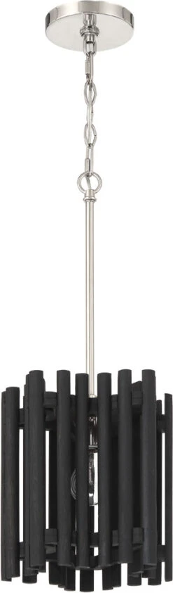 Craftmade Freeform 23" Contemporary Foyer Light Fixture Polished Nickel / Black Walnut 58491-PLNBWN