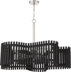 Craftmade Freeform 24.63" Contemporary Hanging Pendant Light Polished Nickel / Black Walnut 58426-PLNBWN