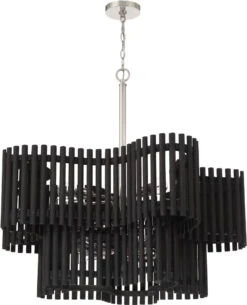 Craftmade Freeform 31.88" Modern Lighting Pendant Polished Nickel / Black Walnut 58410-PLNBWN