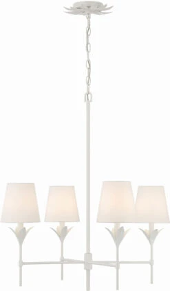 Crystorama Broche 28" Chandelier Light Matte White 534-MT
