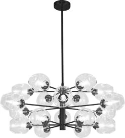 Dainolite Abii 13.5" Modern Chandelier Light Matte Black ABI-3318C-MB-CLR