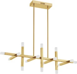 Dainolite Acasia 13.75" LED Contemporary Kitchen Island Lighting Aged Brass ACS-4064HC-AGB-FR