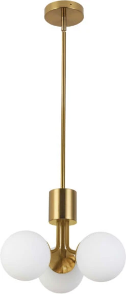 Dainolite Amanda 10.5" Contemporary Chandelier Lamp Aged Brass AMA-153P-AGB