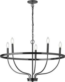 Dainolite Cesar 15.75" Contemporary Ceiling Chandelier Black CSR-295C-MB