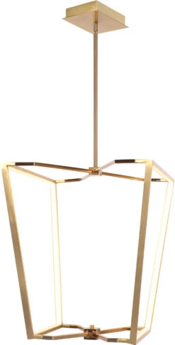 Dainolite Curant 22.75" LED Modern Foyer Light Fixture Aged Brass CUR-2260C-AGB