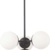 Dainolite Dayana 14" Contemporary Hanging Chandelier Matte Black DAY-214P-MB