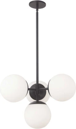 Dainolite Dayana 14" Contemporary Hanging Chandelier Matte Black DAY-214P-MB