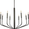 Dainolite Eleanor 28" Contemporary Chandelier Lamp Black ELN-328C-MB