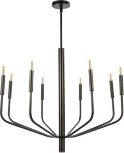 Dainolite Eleanor 28" Contemporary Chandelier Lamp Black ELN-328C-MB