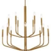 Dainolite Eleanor 34.5" Contemporary Chandelier Light Aged Brass ELN-3214C-AGB
