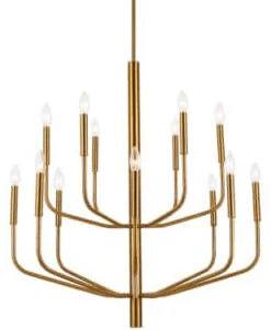 Dainolite Eleanor 34.5" Contemporary Chandelier Light Aged Brass ELN-3214C-AGB