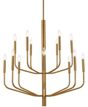 Dainolite Eleanor 34.5" Contemporary Chandelier Light Aged Brass ELN-3214C-AGB 1 Dainolite Eleanor 34.5" Contemporary Chandelier Light Aged Brass ELN-3214C-AGB