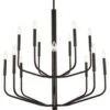Dainolite Eleanor 34.5" Modern Chandelier Light Black ELN-3214C-MB
