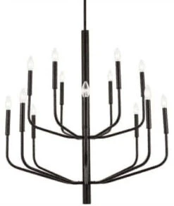 Dainolite Eleanor 34.5" Modern Chandelier Light Black ELN-3214C-MB