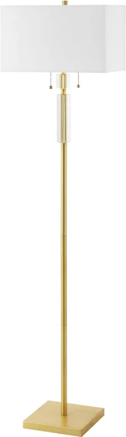 Dainolite Fernanda 60" Contemporary Floor Lamp Light Aged Brass DM231F-AGB