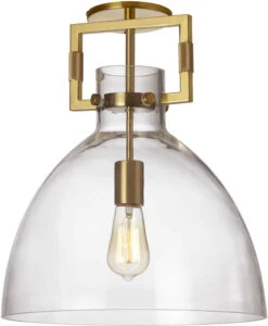 Dainolite Liberty 16.5" Contemporary Flush Mount Light Fixture Clear LBY-151SF-AGB