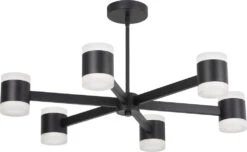 Dainolite Wilson 4.75" LED Contemporary Hanging Chandelier Matte Black WLS-2884LEDC-MB