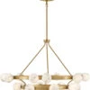 Fredrick Ramond Selene 28" LED Contemporary Chandelier Lamp Lacquered Brass FR41905LCB