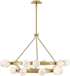 Fredrick Ramond Selene 28" LED Contemporary Chandelier Lamp Lacquered Brass FR41905LCB