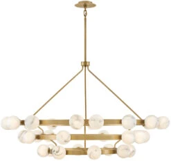 Fredrick Ramond Selene 35.5" LED Modern Chandelier Light Lacquered Brass FR41908LCB