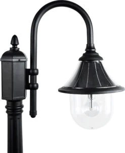 Gama Sonic Orion 94.63" Solar Contemporary Exterior Lamp Post Light Fixture Black 123BM50001