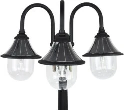 Gama Sonic Orion 94.63" Solar Contemporary Outdoor Pole Lighting Fixture Black 123BM50003