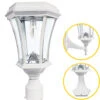 N/A Gama Sonic Victorian 15" Solar Contemporary Exterior Pole Lighting Fixture White 94B233