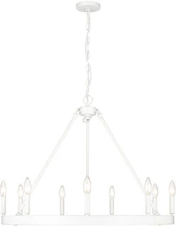 Golden Lighting Alastair 28" Chandelier Light Matte White 1017-9 WHT