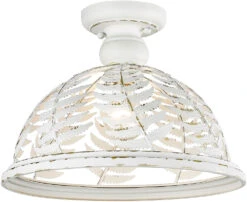 Golden Lighting Annalin 9.75" Modern Flush Lighting Vintage Decor White 7866-SF VDW