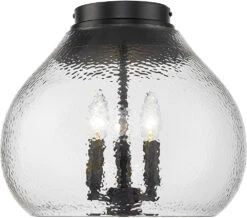Golden Lighting Ariella 12" Contemporary Flush Mount Light Fixture Matte Black 1094-3FM BLK-HCG