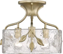 Golden Lighting Calla 11.5" Contemporary Flush Mount Light Fixture White Gold 3160-SF WG-HWG