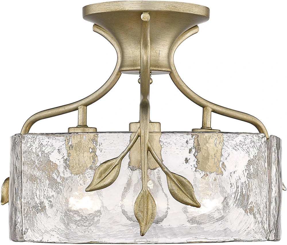 Golden Lighting Calla 11.5" Contemporary Flush Mount Light Fixture White Gold 3160-SF WG-HWG 1 Golden Lighting Calla 11.5" Contemporary Flush Mount Light Fixture White Gold 3160-SF WG-HWG