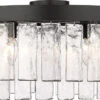 Golden Lighting Ciara 11" Contemporary Flush Mount Light Fixture Matte Black 1768-9SF BLK-HWG