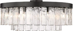 Golden Lighting Ciara 11" Contemporary Flush Mount Light Fixture Matte Black 1768-9SF BLK-HWG