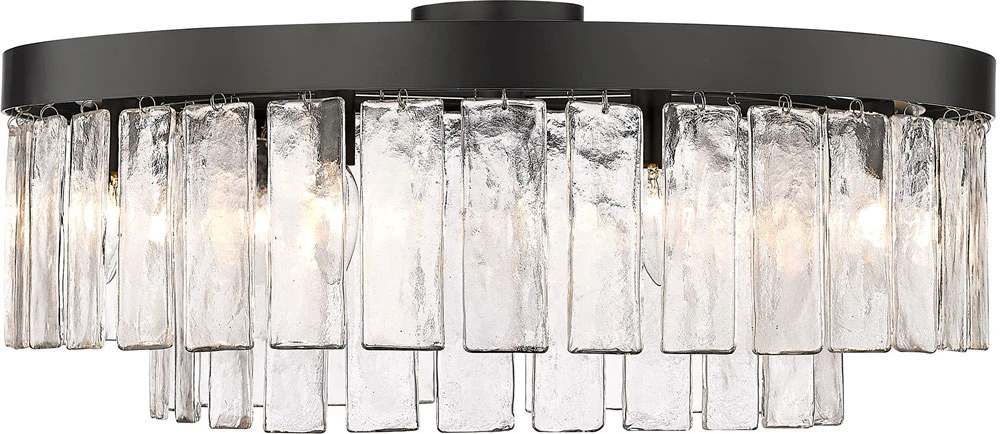 Golden Lighting Ciara 11" Contemporary Flush Mount Light Fixture Matte Black 1768-9SF BLK-HWG 1 Golden Lighting Ciara 11" Contemporary Flush Mount Light Fixture Matte Black 1768-9SF BLK-HWG