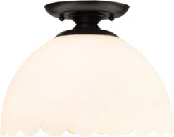 Golden Lighting Dorinda 9.125" Contemporary Flush Mount Lighting Fixture Matte Black 6954-SF BLK-OP