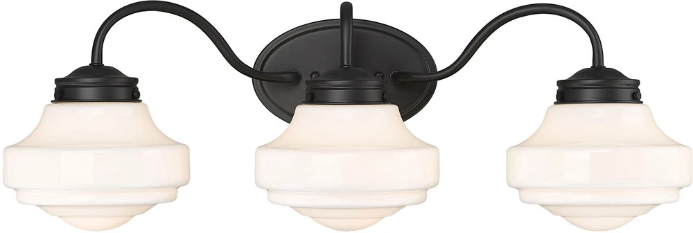 Golden Lighting Ingalls 9.375" Bathroom Vanity Lighting Matte Black 0508-BA3 BLK-VMG 1 Golden Lighting Ingalls 9.375" Bathroom Vanity Lighting Matte Black 0508-BA3 BLK-VMG