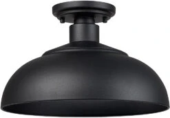 Golden Lighting Levitt 8.25" Exterior Ceiling Light Fixture Natural Black 2866-OSF NB-NB