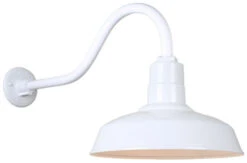 Hi-Lite Manufacturing 14" Gooseneck Light Warehouse Shade, QSNHL-A Arm - WHITE H-QSN15114-SA-93-QSNHL-A-93
