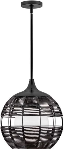 Hinkley Maddox 15.5" LED Contemporary Exterior Hanging Light Black 19677BK