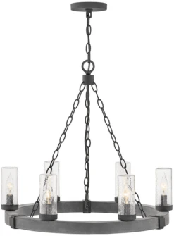 Hinkley Sawyer 23.25" LED Outdoor Drop Ceiling Lighting Aged Zinc 29206DZ-LL